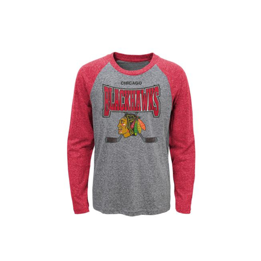 NHL STICK UP LS TRIBLEND RAGLAN CHICAGO BLACKHAWKS DETSKÉ TRIČKO